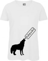 Seltsame Tiere Wolf macht Kikerik Damen T-Shirt unten
